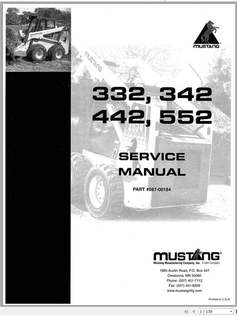 mustang 552 skid steer manual|mustang 342 service manual.